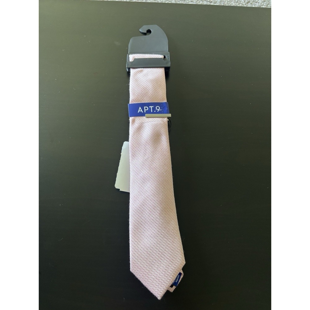 Apt‎ 9 Dusty Pink Parson Solid Design Neck Tie NWT Men's Tie w/ Tie Bar